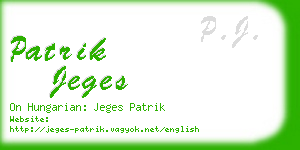 patrik jeges business card